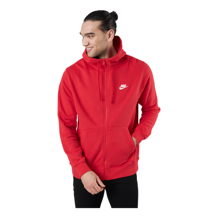 Sportswear Club Fleece Men's Full-Zip Hoodie UNIVERSITY RED/UNIVERSITY RED/WHITE
