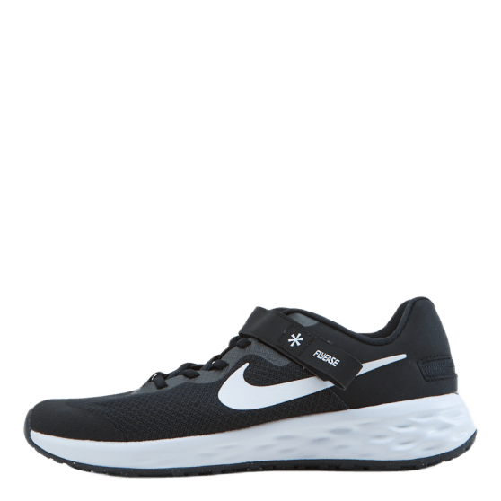 Revolution 6 FlyEase Big Kids' Easy On/Off Road Running Shoes BLACK/WHITE-DK SMOKE GREY