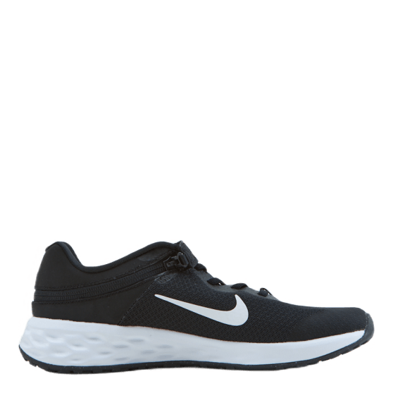 Revolution 6 FlyEase Big Kids' Easy On/Off Road Running Shoes BLACK/WHITE-DK SMOKE GREY