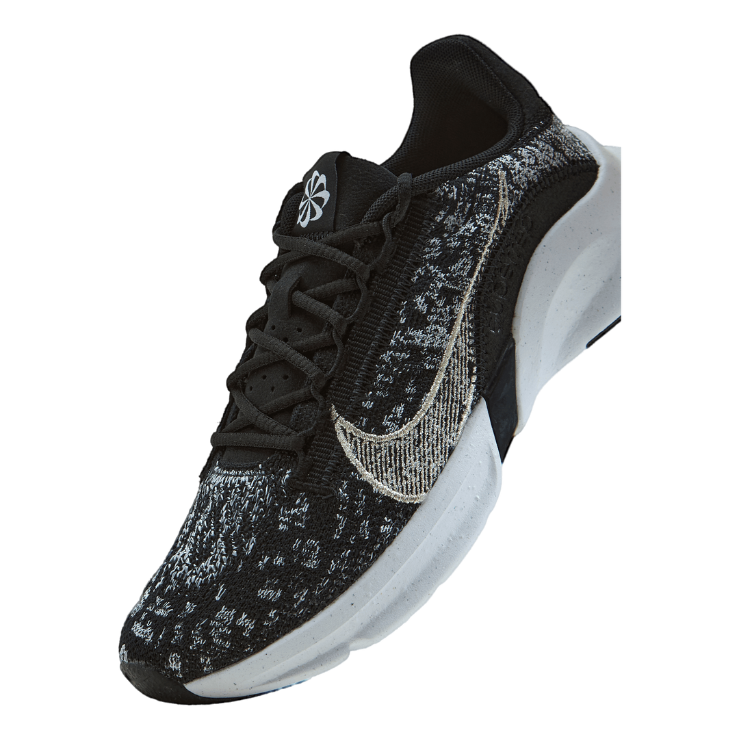 SuperRep Go 3 Flyknit Next Nature Women's Training Shoes BLACK/METALLIC SILVER-WHITE