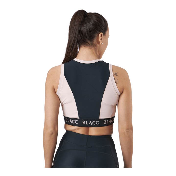 Power X Crop Top Black / Pink