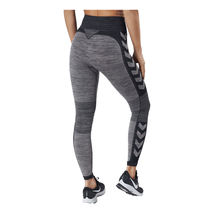 Hmlclea Seamless Mid Waist Tig Chateau Gray/black Melange