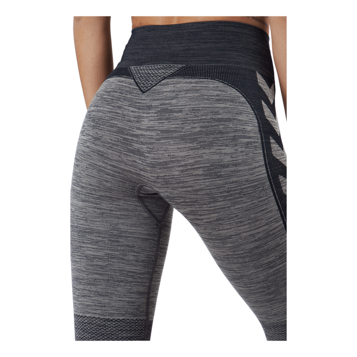 Hmlclea Seamless Mid Waist Tig Chateau Gray/black Melange