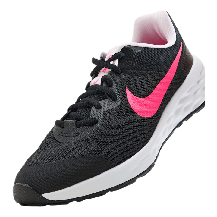 Revolution 6 Big Kids' Road Running Shoes BLACK/HYPER PINK-PINK FOAM