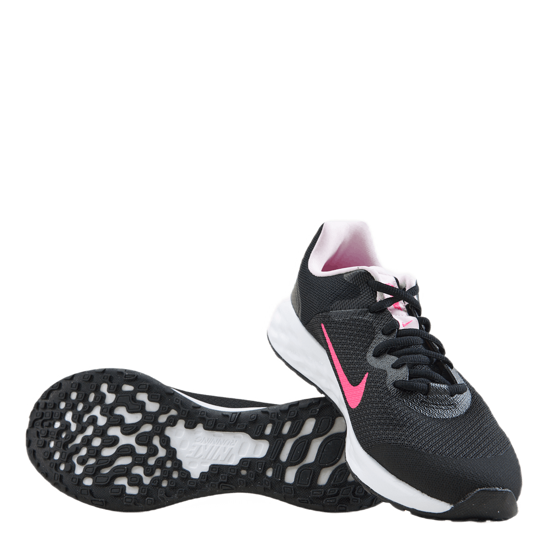 Revolution 6 Big Kids' Road Running Shoes BLACK/HYPER PINK-PINK FOAM