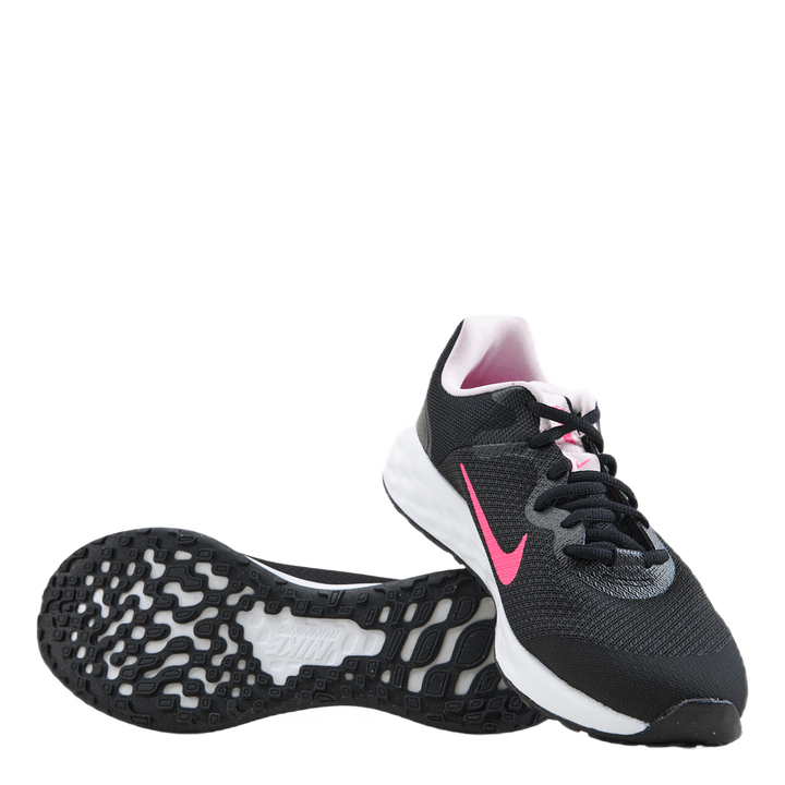 Revolution 6 Big Kids' Road Running Shoes BLACK/HYPER PINK-PINK FOAM