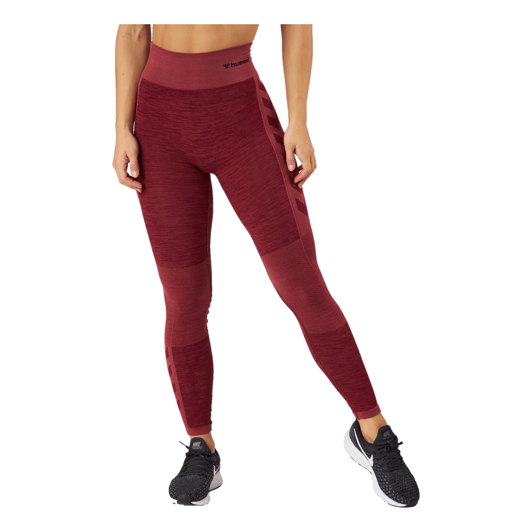 Hmlclea Seamless Mid Waist Tig Cabernet/apple Butter Melange