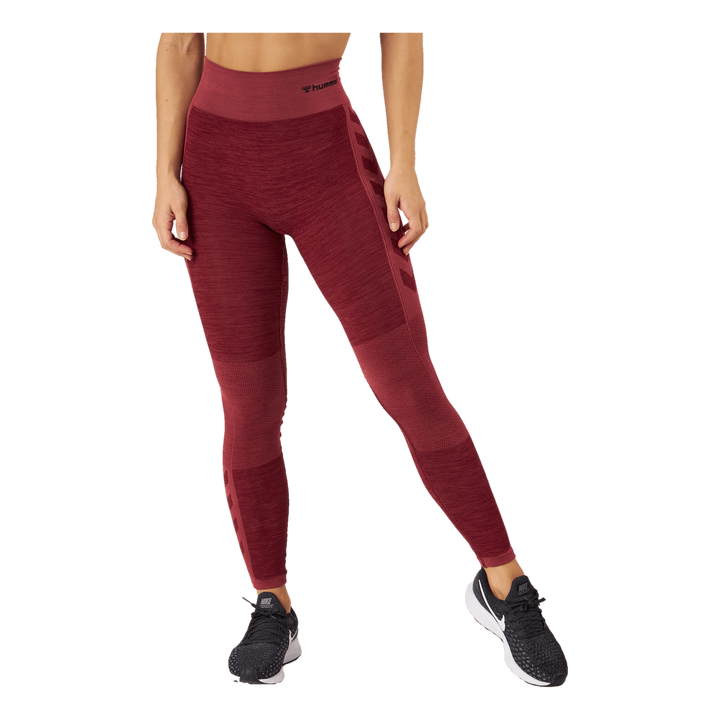 Hmlclea Seamless Mid Waist Tig Cabernet/apple Butter Melange