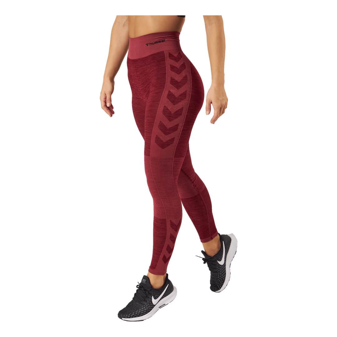 Hmlclea Seamless Mid Waist Tig Cabernet/apple Butter Melange