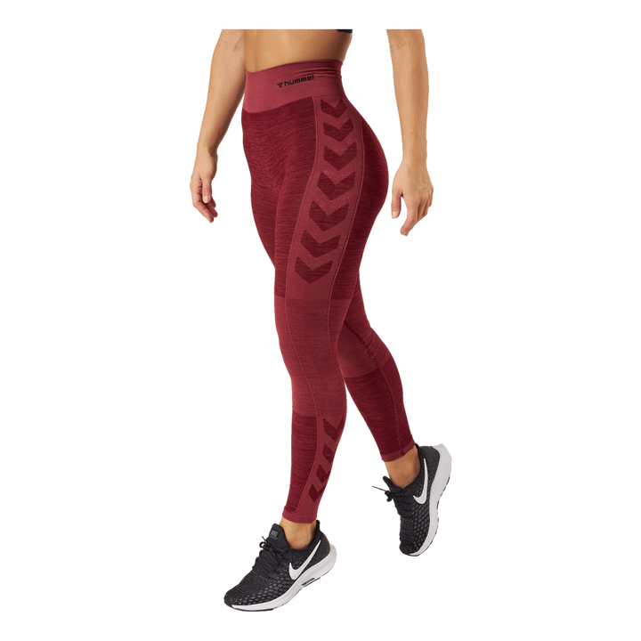 Hmlclea Seamless Mid Waist Tig Cabernet/apple Butter Melange