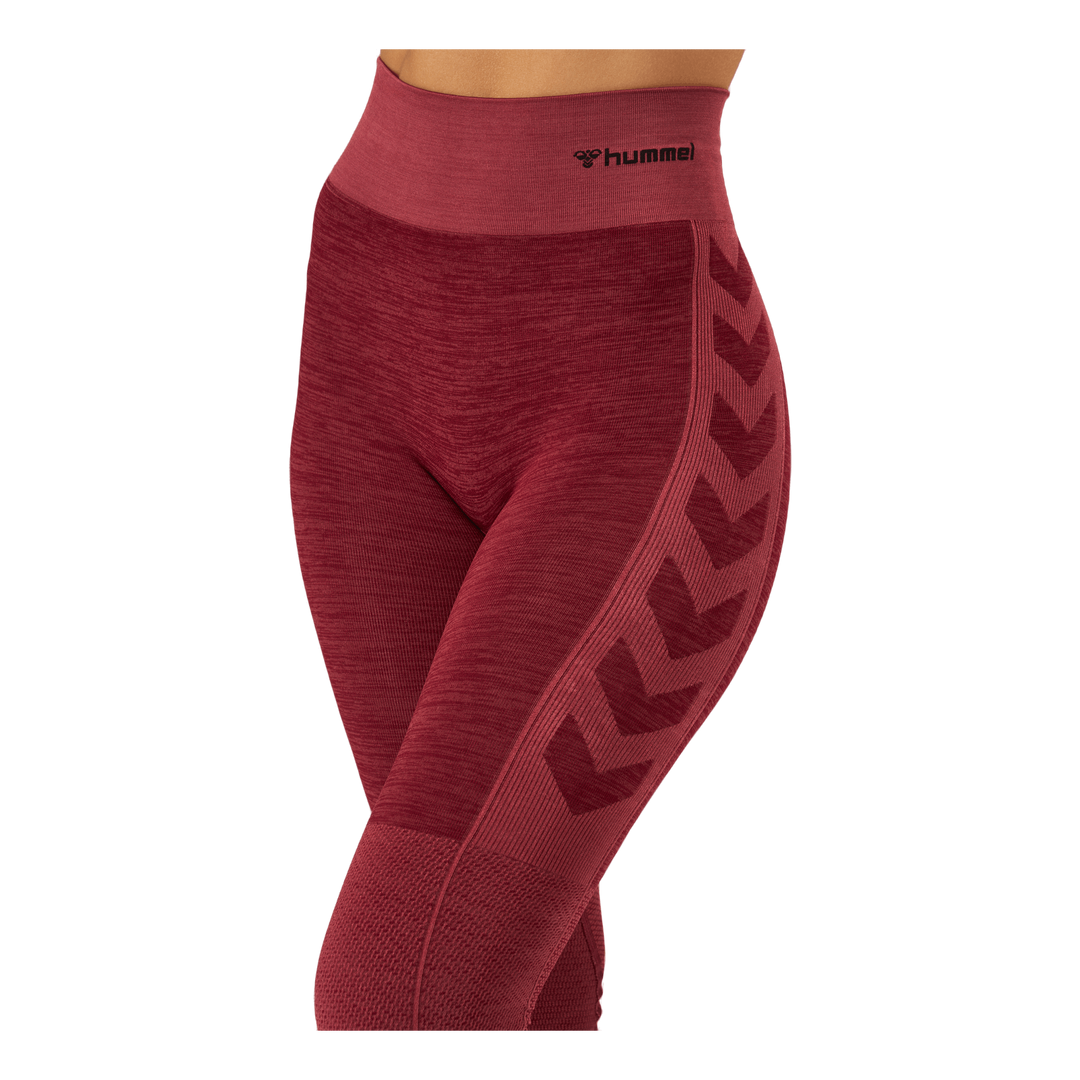 Hmlclea Seamless Mid Waist Tig Cabernet/apple Butter Melange