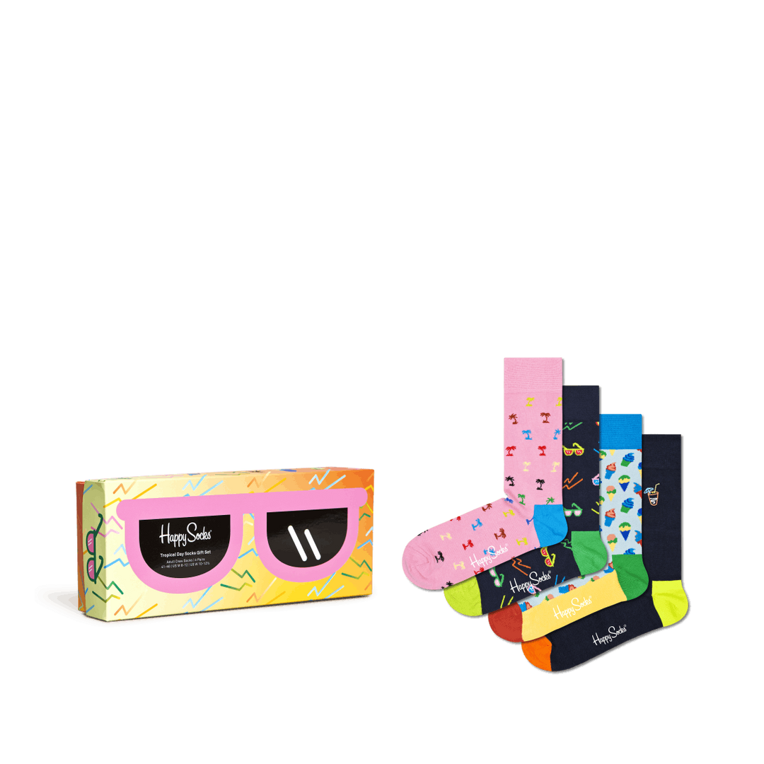 4-pack Tropical Day Socks Gift 200
