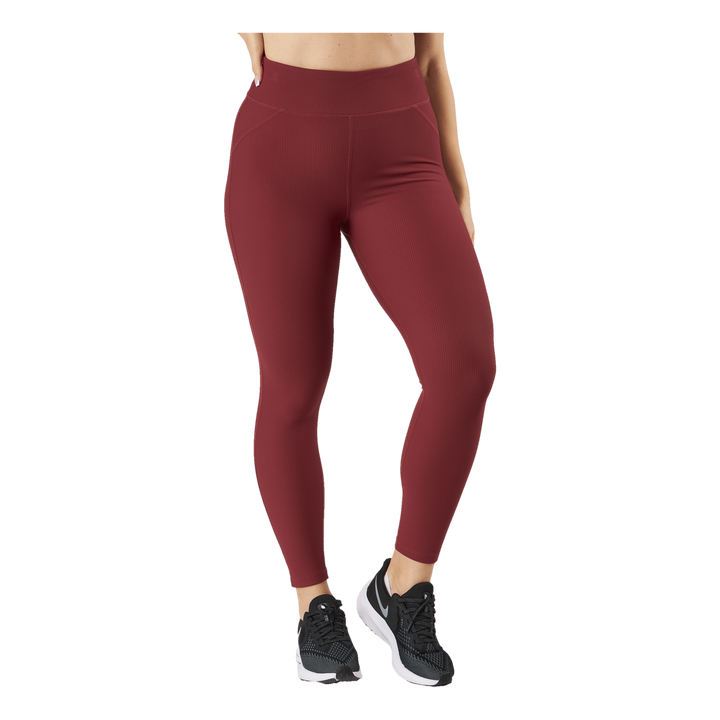 Control Rib Tights Oxblood Red