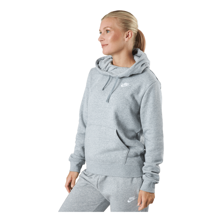 Sportswear Club Fleece Women's Funnel Hoodie DK GREY HEATHER/WHITE