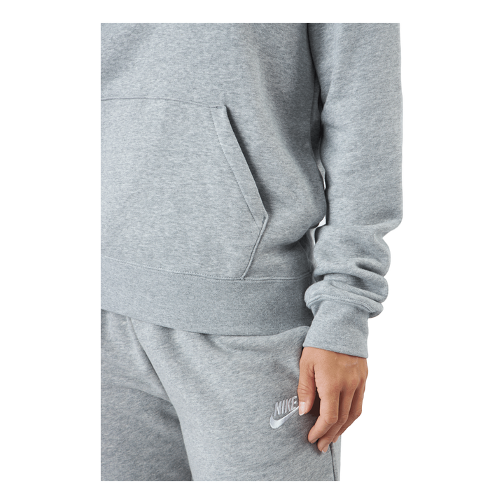 Sportswear Club Fleece Women's Funnel Hoodie DK GREY HEATHER/WHITE
