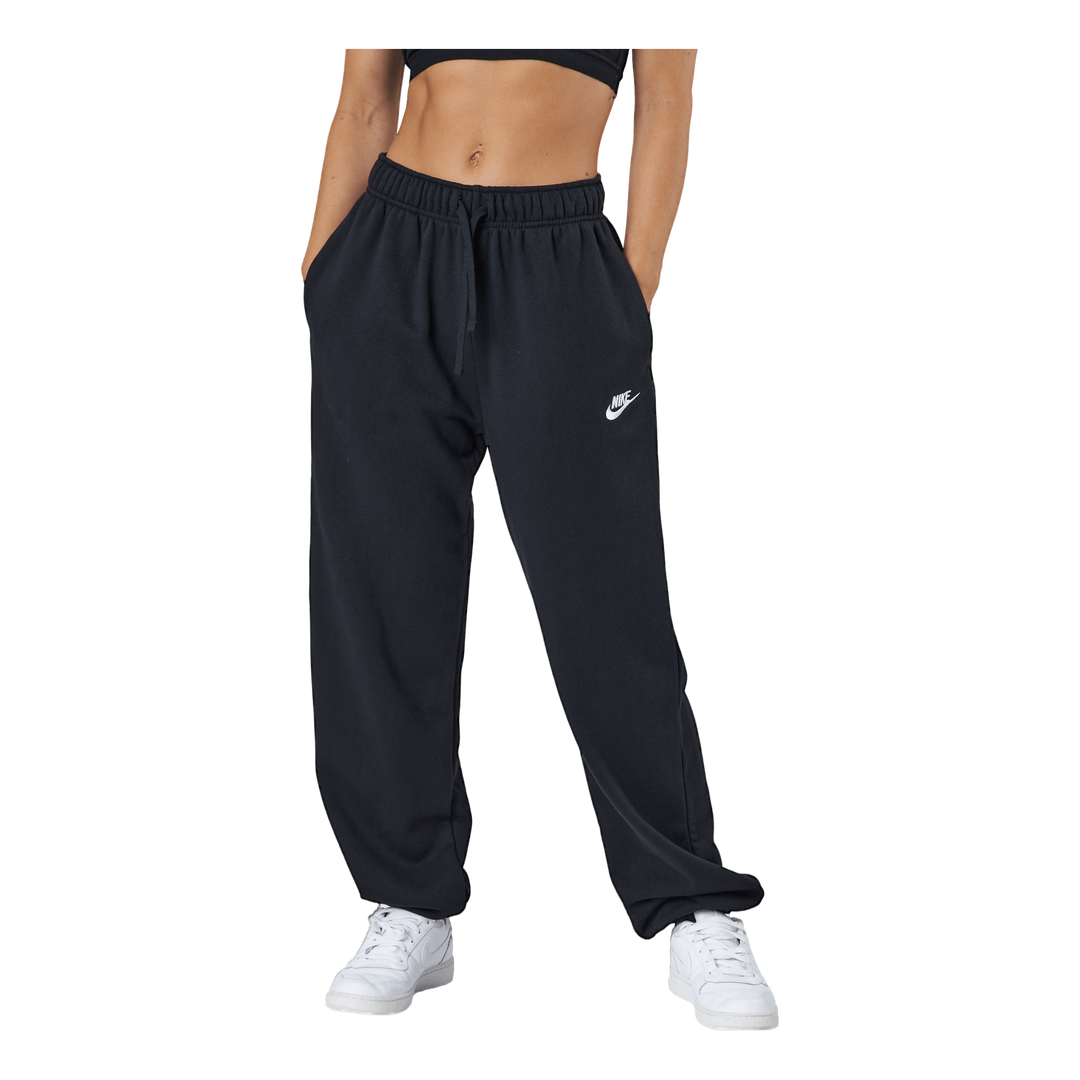 Sportswear Club Fleece Women's Mid-Rise Pants BLACK/WHITE