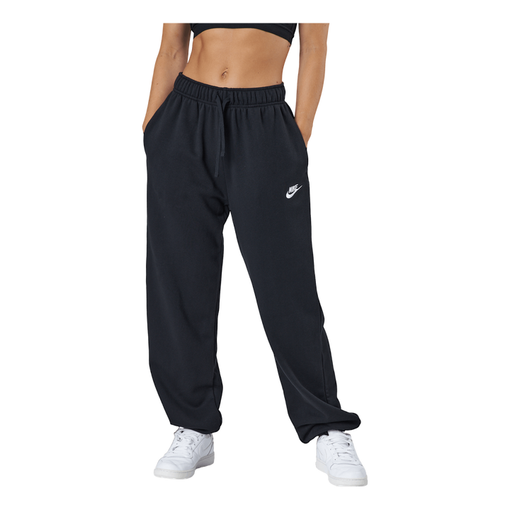 Sportswear Club Fleece Women's Mid-Rise Pants BLACK/WHITE