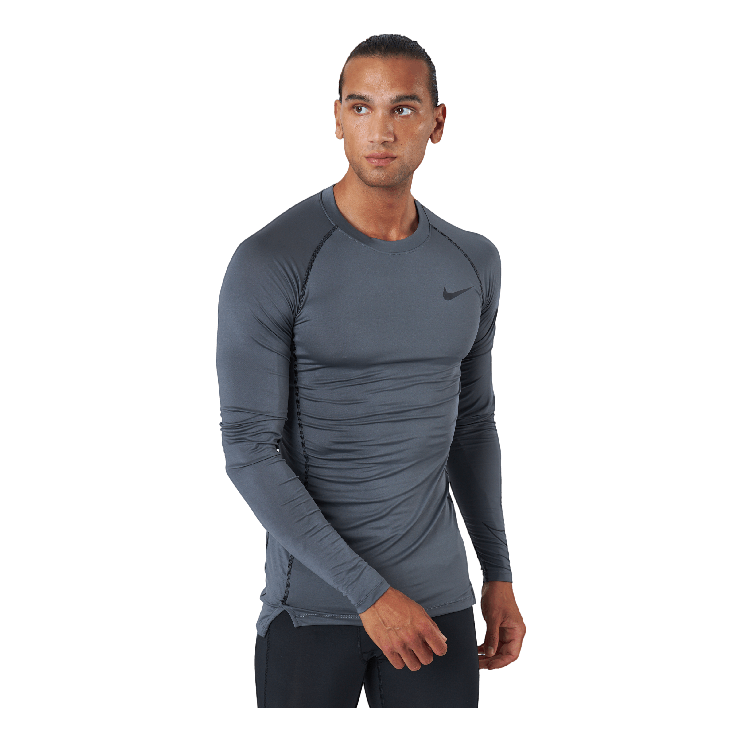 Nike Pro Warm Compression Mock Long Sleeve T-Shirt Grey