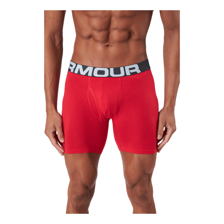 Ua Charged Cotton 6in 3 Pack Red