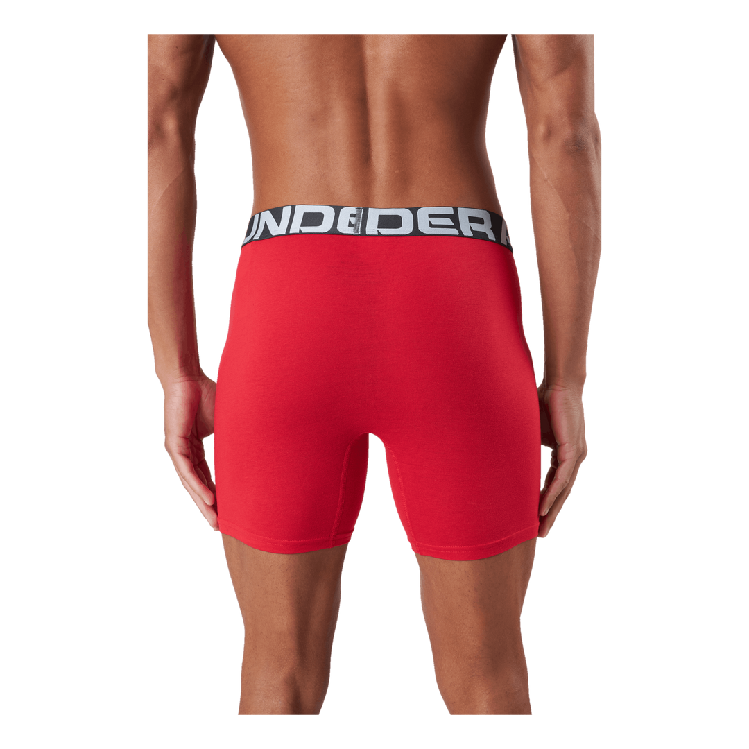 Ua Charged Cotton 6in 3 Pack Red