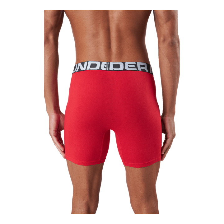 Ua Charged Cotton 6in 3 Pack Red
