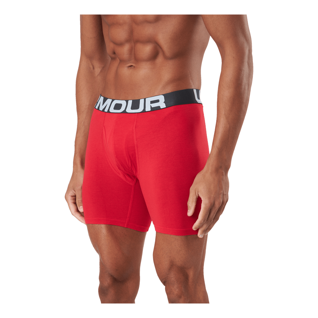 Ua Charged Cotton 6in 3 Pack Red