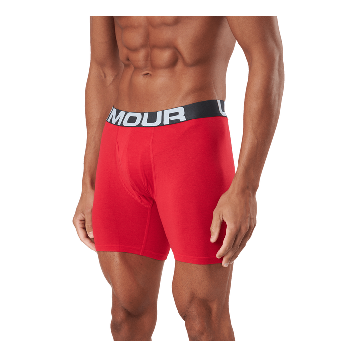Ua Charged Cotton 6in 3 Pack Red