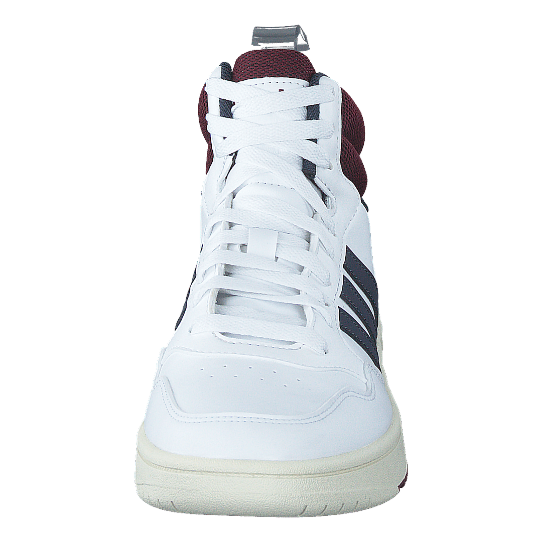 Hoops 3.0 Mid Lifestyle Basketball Classic Vintage Shoes Cloud White / Shadow Navy / Shadow Red