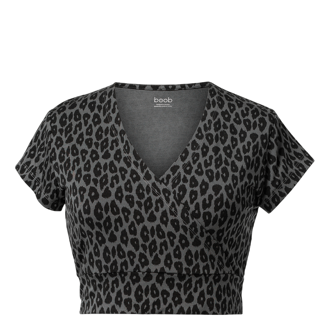 Leo Cropped Top Leo Print Grey/black
