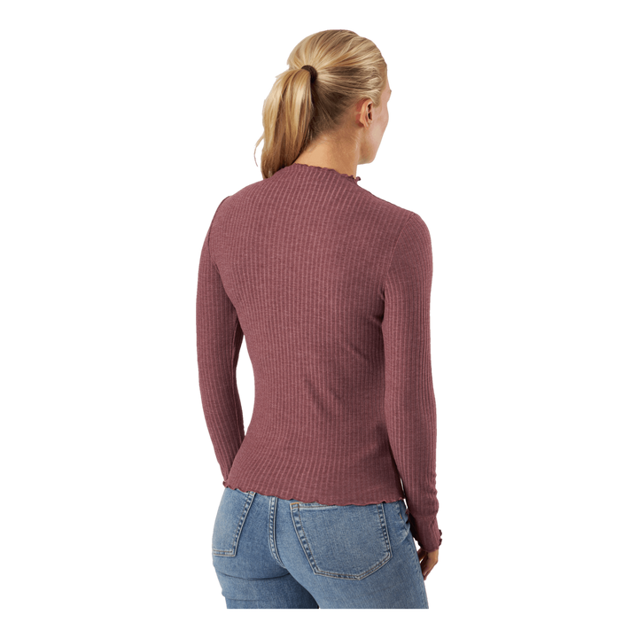 Emma L/s High Neck Top Noos Jr Rose Brown