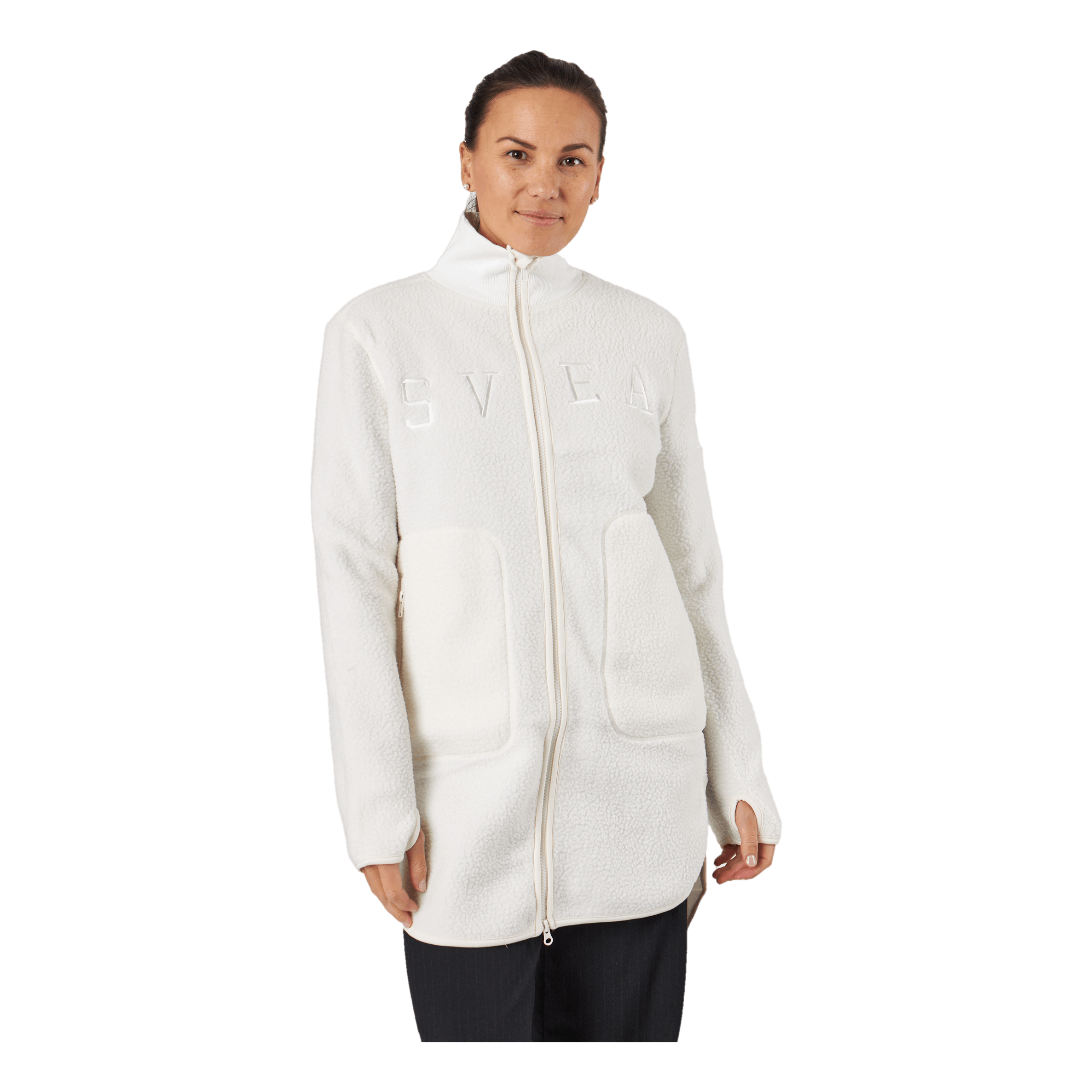 Svea Long Pile Zip Sweat Off White – Sportamore.com