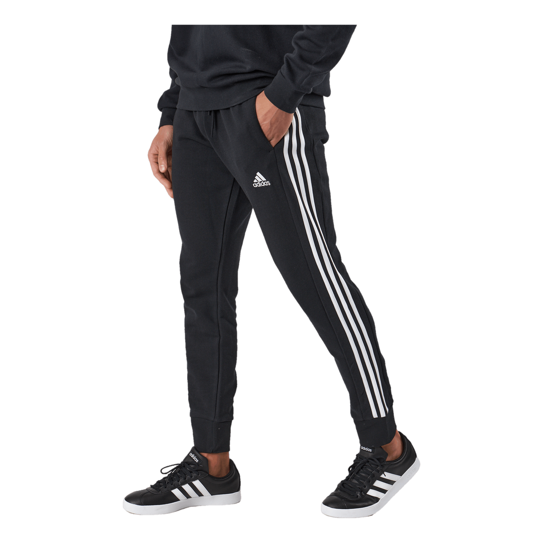 Essentials French Terry Tapered Cuff 3-Stripes Joggers Black