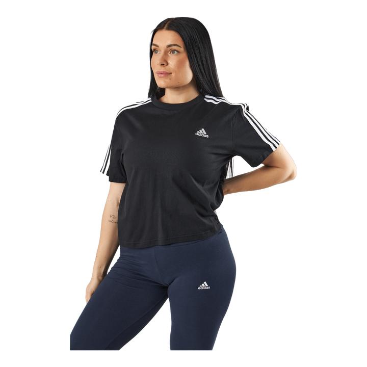 Essentials 3-Stripes Single Jersey Crop Top Black
