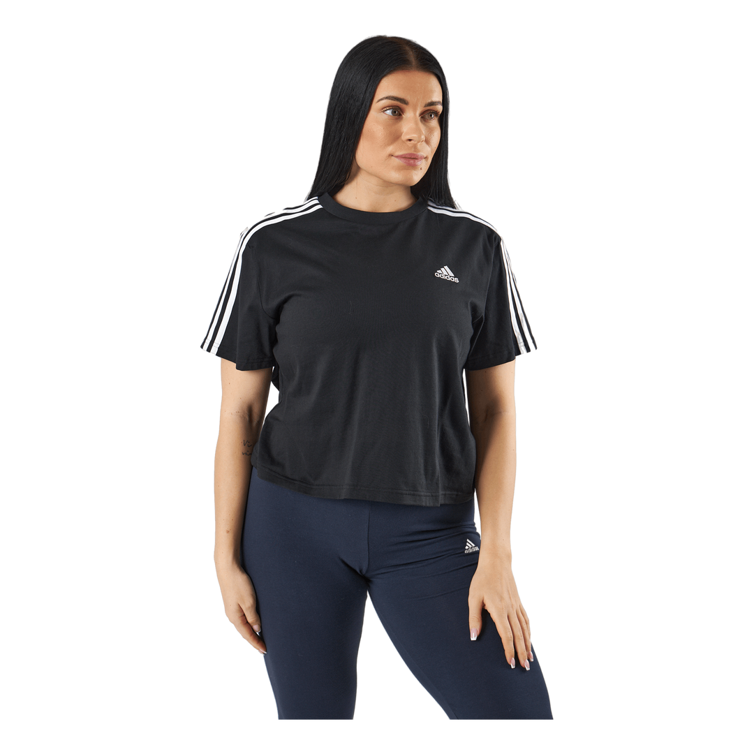 Essentials 3-Stripes Single Jersey Crop Top Black
