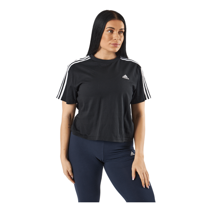 Essentials 3-Stripes Single Jersey Crop Top Black