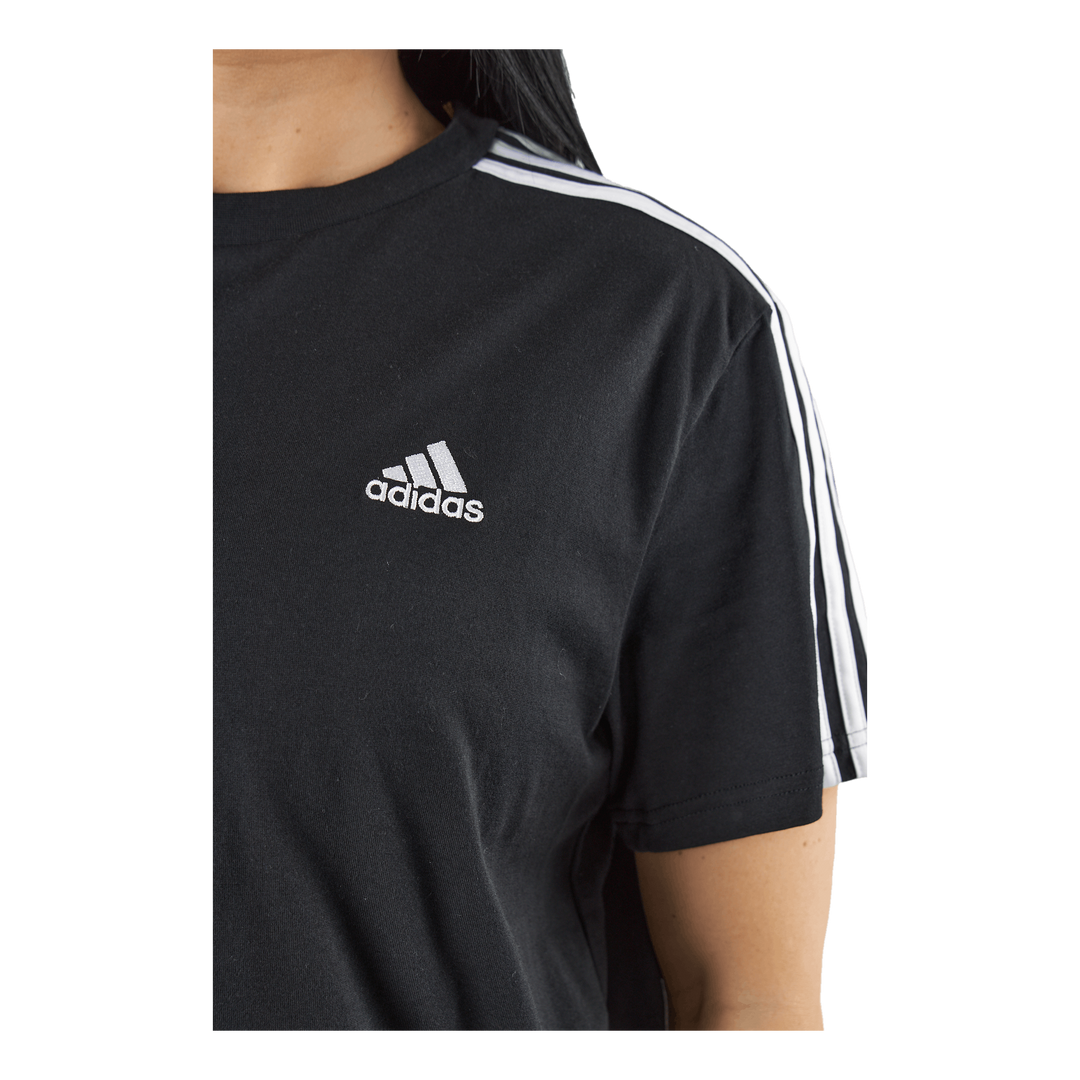 Essentials 3-Stripes Single Jersey Crop Top Black