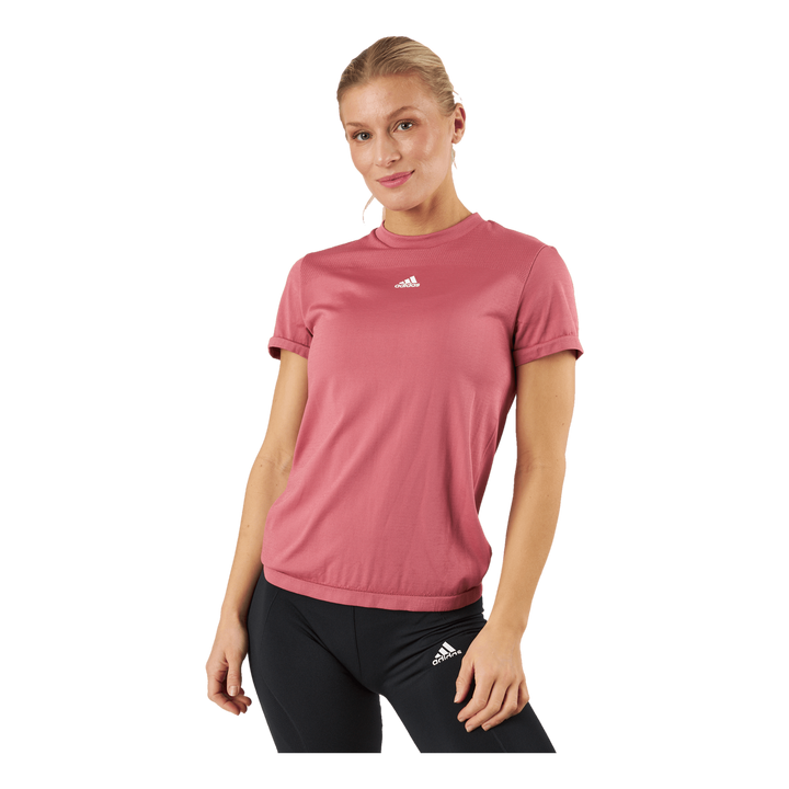 adidas AEROKNIT Seamless T-Shirt Pnkstr/White