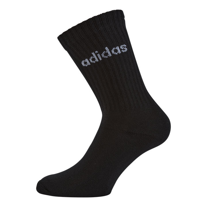 Linear Crew Cushioned Socks 3 Pairs Black / White