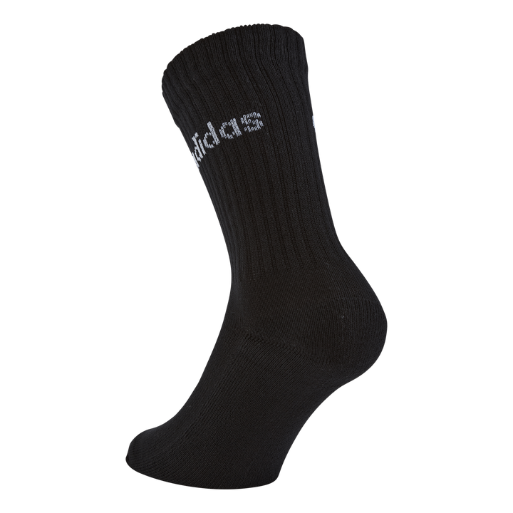 Linear Crew Cushioned Socks 3 Pairs Black / White