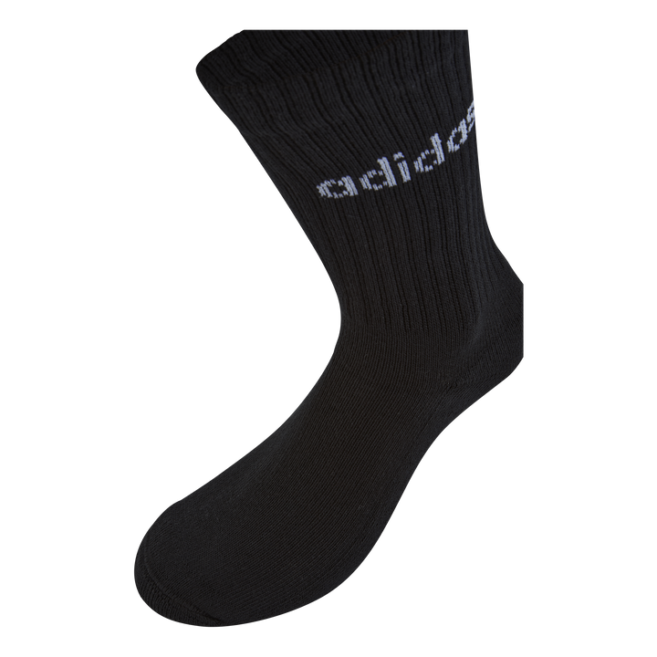 Linear Crew Cushioned Socks 3 Pairs Black / White