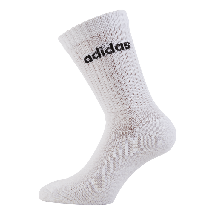 Linear Crew Cushioned Socks 3 Pairs Medium Grey Heather / White / Black