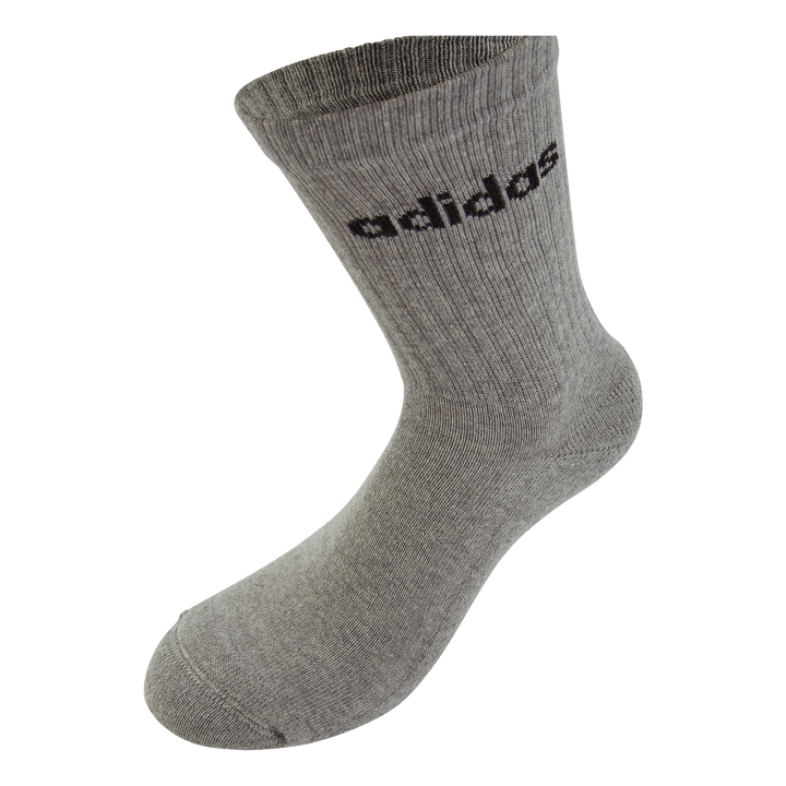 Linear Crew Cushioned Socks 3 Pairs Medium Grey Heather / White / Black