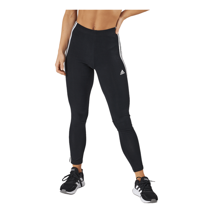 Essentials 3-Stripes High-Waisted Single Jersey Leggings Black / White