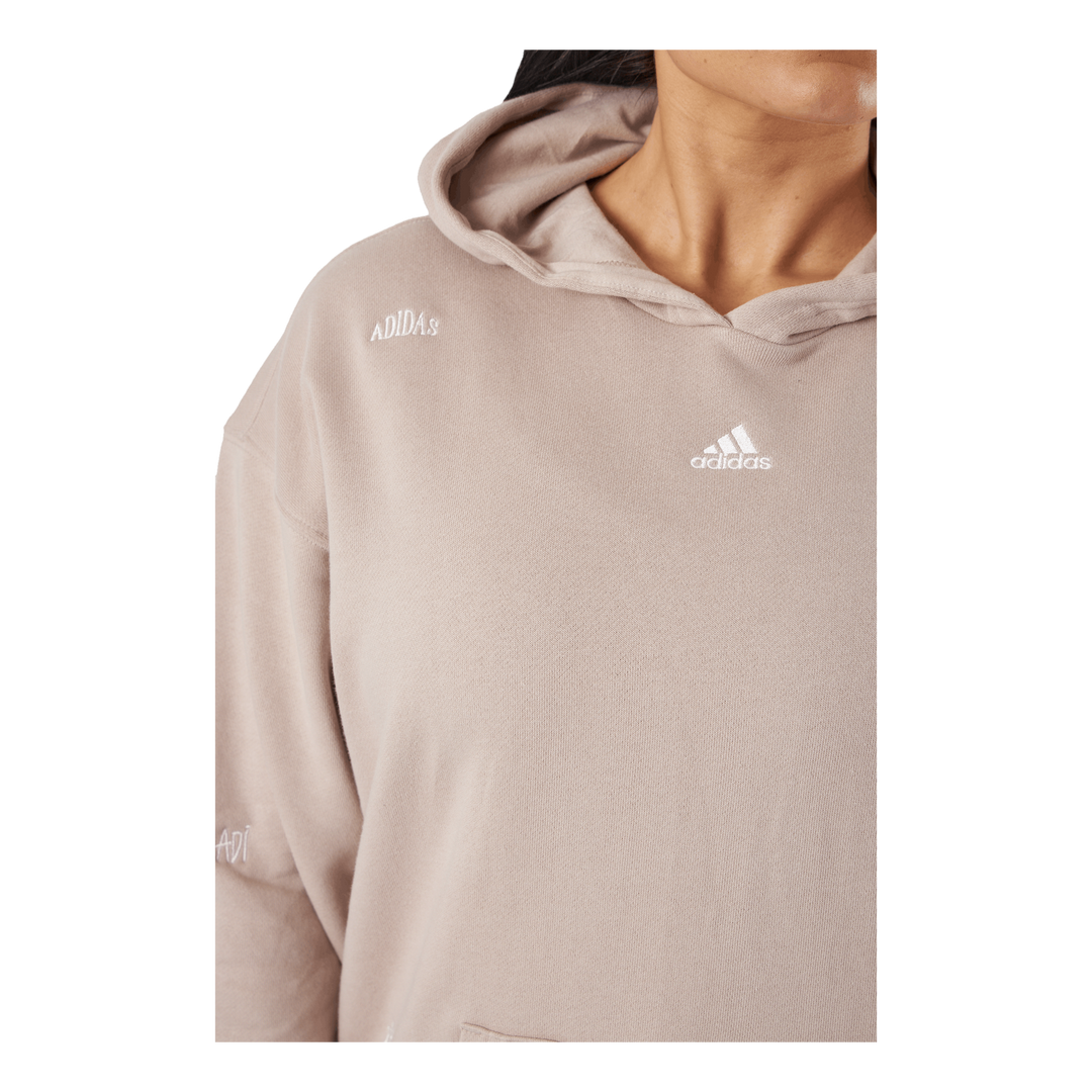 Relaxed Hoodie with Healing Crystals-Inspired Graphics Wontau/White