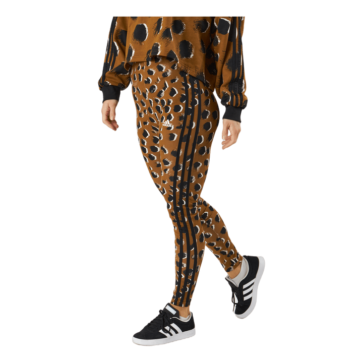 Essentials 3-Stripes Animal Print Leggings Brostr/Multco/Black