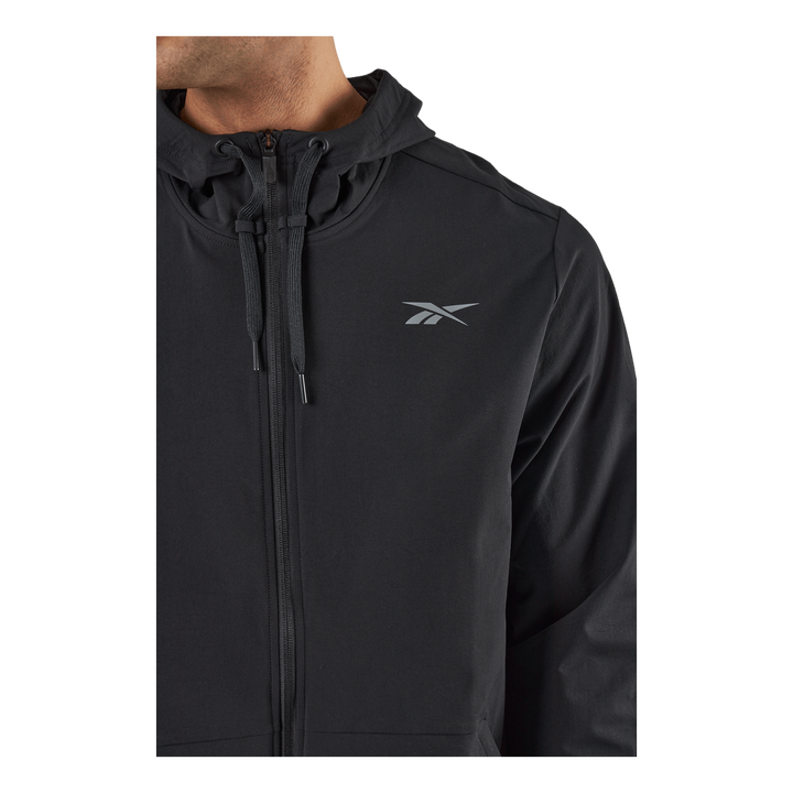 Performance Woven Zip-Up Jacket Black
