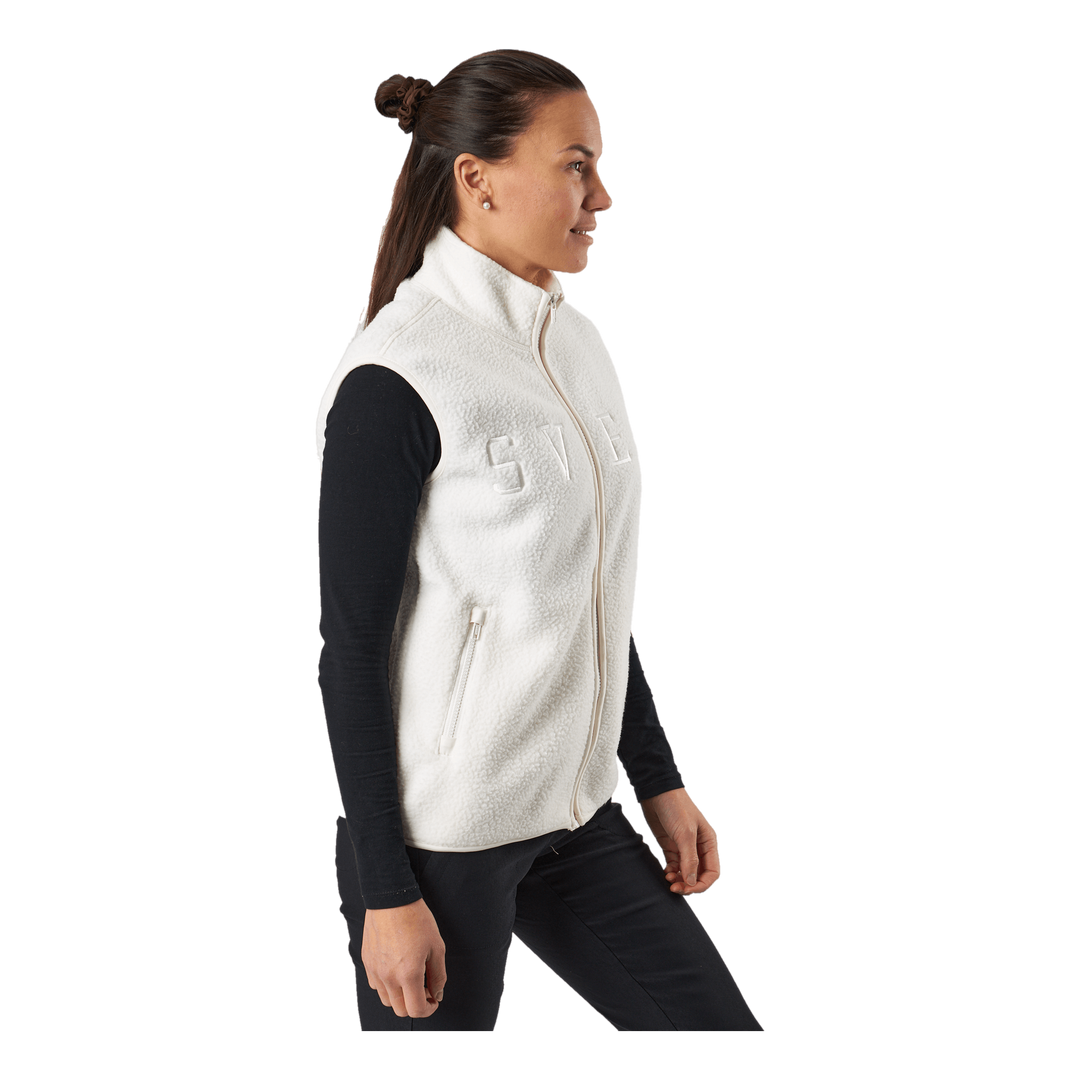 Teddy Pile Vest Off White