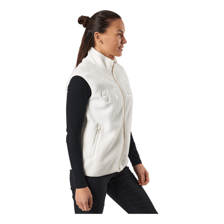 Teddy Pile Vest Off White