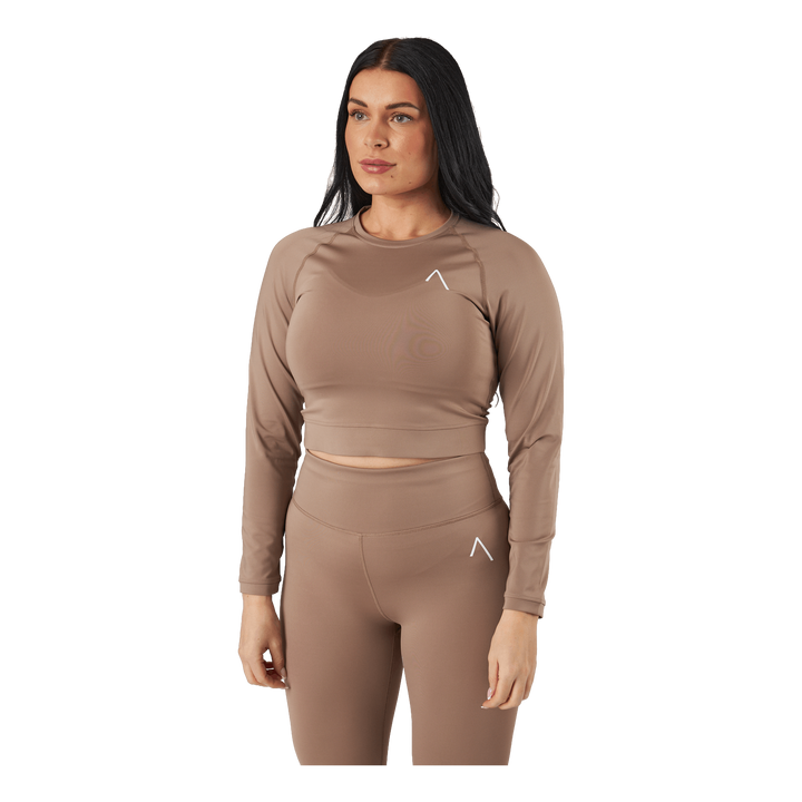 Blacc Recy Long Sleeve Top Taupe Grey
