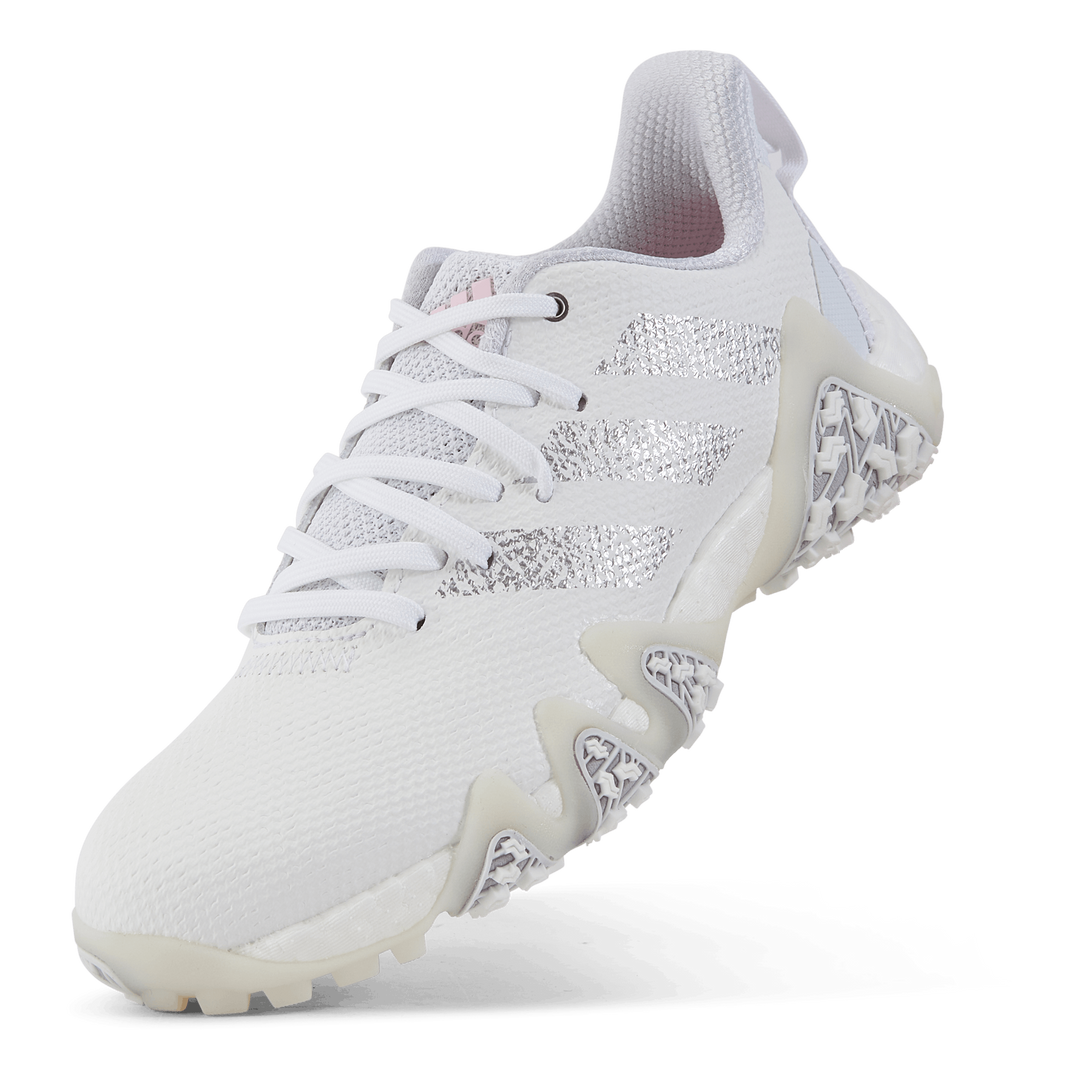 Codechaos 22 Spikeless Golf Shoes Cloud White / Silver Metallic / Clear Pink